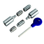 Carlisle Brass Sash Window Stop (2 x Stops 4 x Ferrules 1 x Key) - Satin Chrome