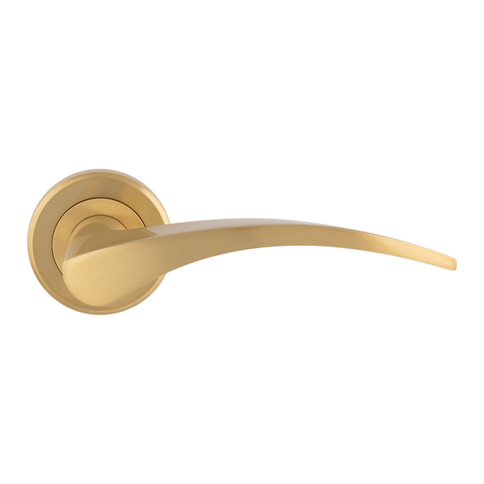 zin3112sb.jpg Serozzetta Olivier Lever on Sprung Screw-on Round Rose - Satin Brass - Image 1